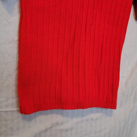 Vintage Red Pullover Sweater Collared The Broadway Size Medium Acrylic Japan - Picture 12 of 12